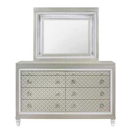 GFANCY FIXTURES Toned Mirror Frame with A Lovely Mirrored Accents, Champagne GF3654771